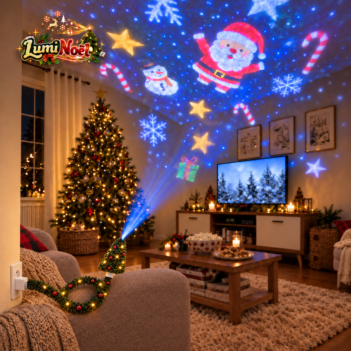 Projecteur HollyNoël™ – Le Noël au plafond